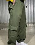 Pantaloni Cargo Fondo Ampio verde militare - Double Street