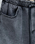 SHORT JEANS NERO CON SFUMATURE - Double Street