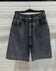 SHORT JEANS NERO CON SFUMATURE - Double Street